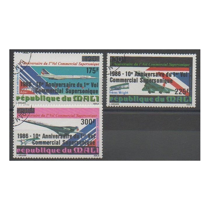 Stamps - Mali - 1986 - Nb PA520/PA522 - Planes - Used