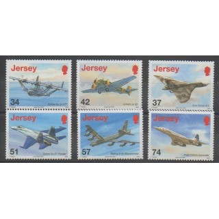 Timbres - Jersey - 2007 - No 1360/1365 - Aviation
