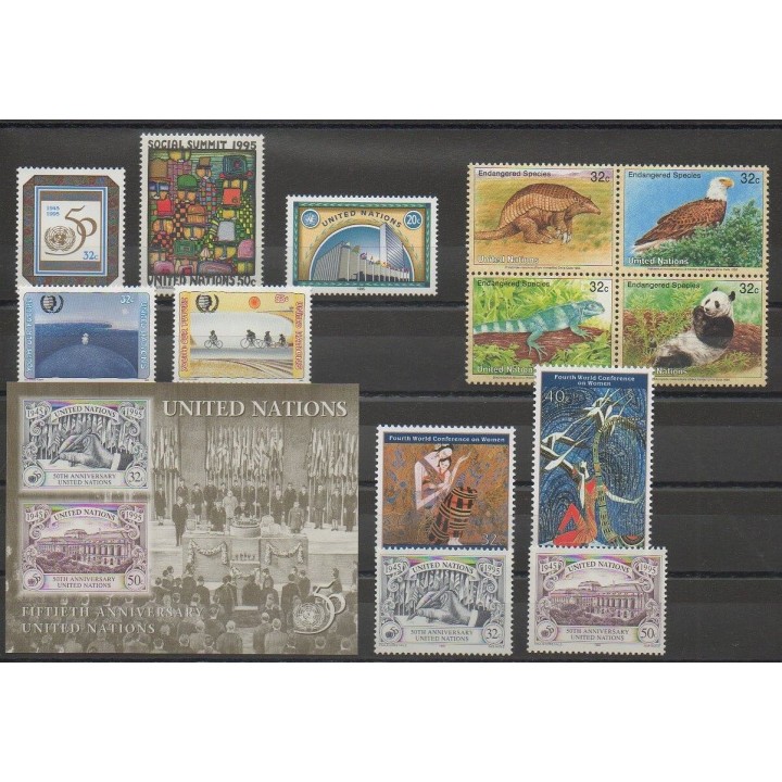 Stamps - United Nations (UN - New York) - complete year - 1995 - Nb 667/691 - BF12