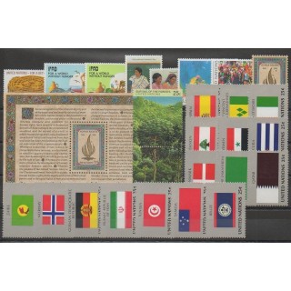 Timbres - Nations Unies (ONU - New-York) - Année complète - 1988 - No 512/538 - BF10