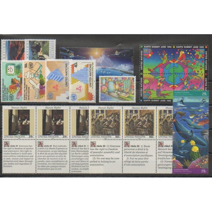 Stamps - United Nations (UN - New York) - complete year - 1992 - Nb 605/625