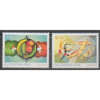 Stamps - United Nations (UN - New York) - complete year - 2014 - Nb 1398/1399