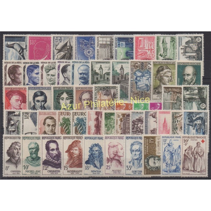 Stamps  - France - Complete years - 1957 - Nb 1091/1141