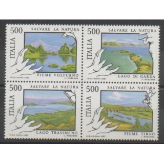Timbres - Italie - 1987 - No 1737/1740 - Environnement