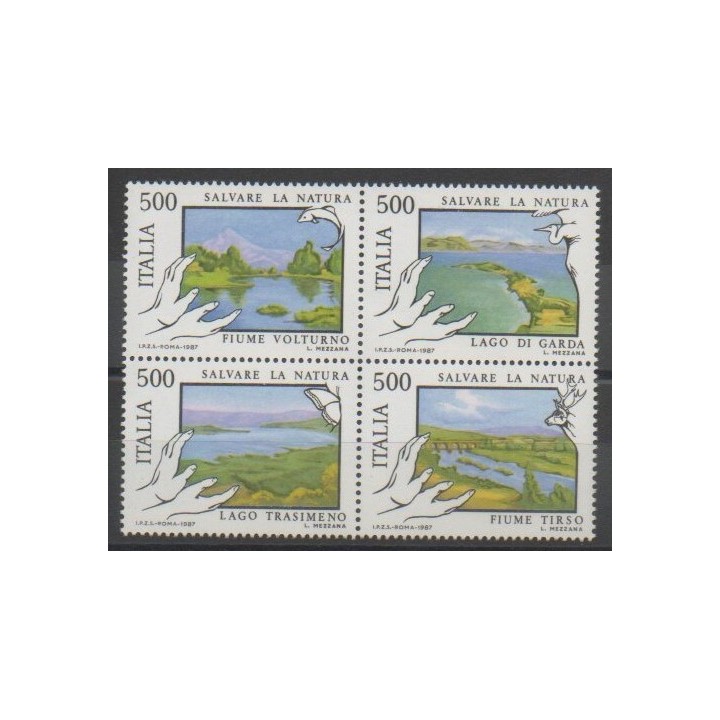 Timbres - Italie - 1987 - No 1737/1740 - Environnement