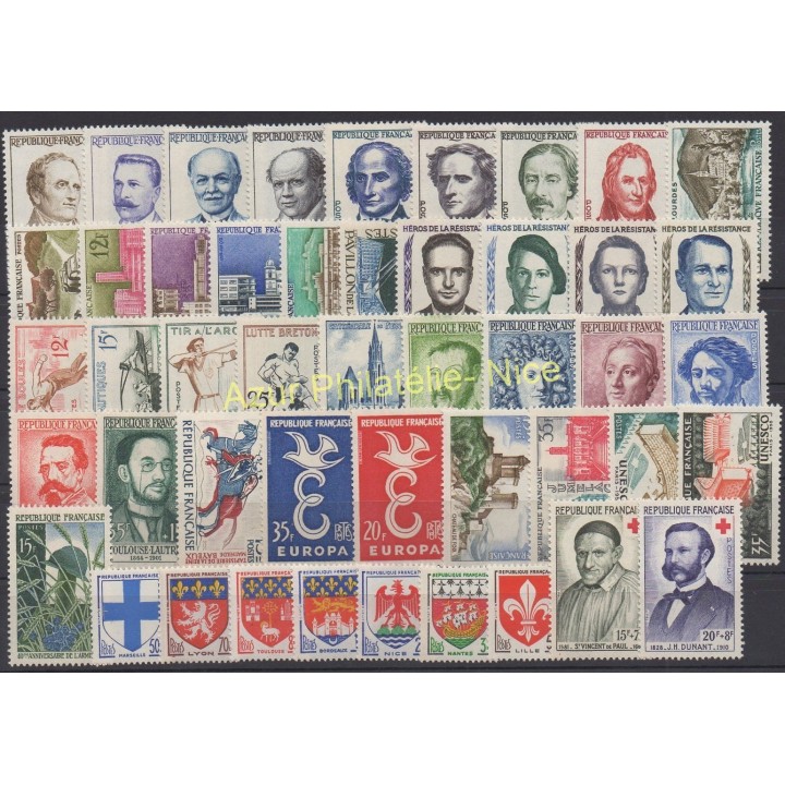 Timbres  - France - Année complète - 1958 - No 1142/1188