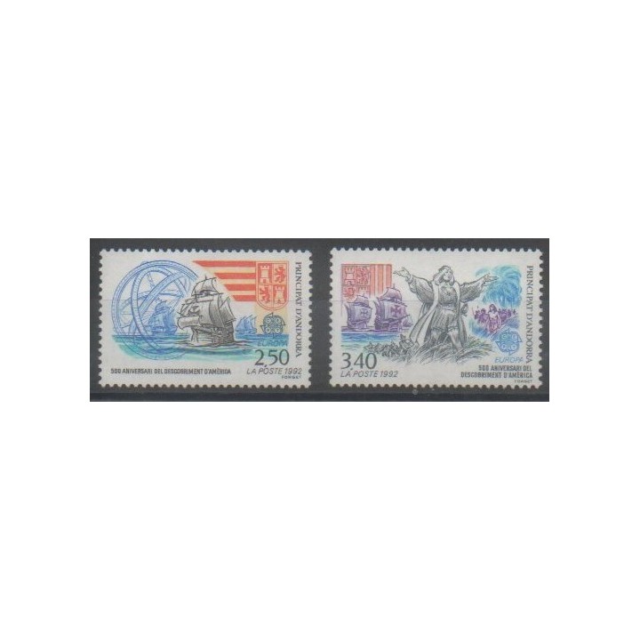 Timbres - Andorre - 1992 - No 416/417 - Christophe Colomb - Europa