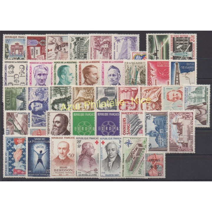 Timbres  - France - Année complète - 1959 - No 1189/1229