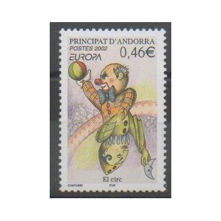 Stamps - French Andorra - 2002 - Nb 569 - Circus - Europa