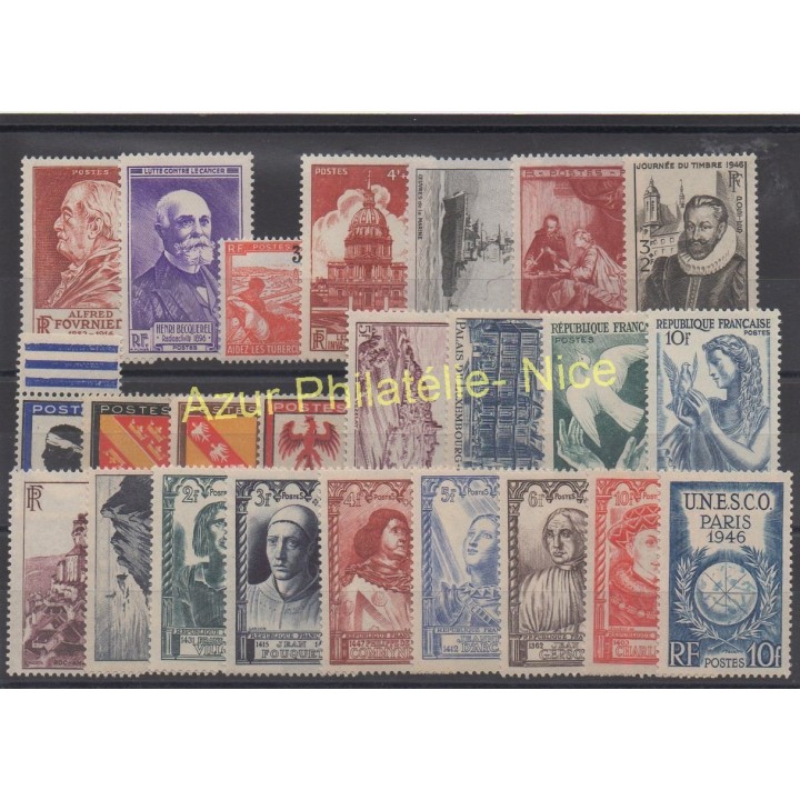 Timbres  - France - Année complète - 1946 - No 748/771