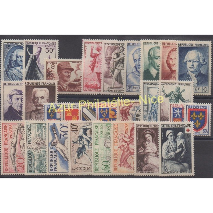 Timbres  - France - Année complète - 1953 - No 940/967