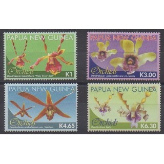 Stamps - Papua New Guinea - 2010 - Nb 1383/1386 - Orchids
