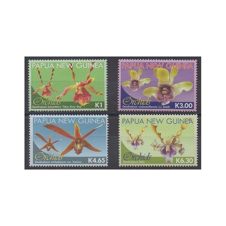Stamps - Papua New Guinea - 2010 - Nb 1383/1386 - Orchids
