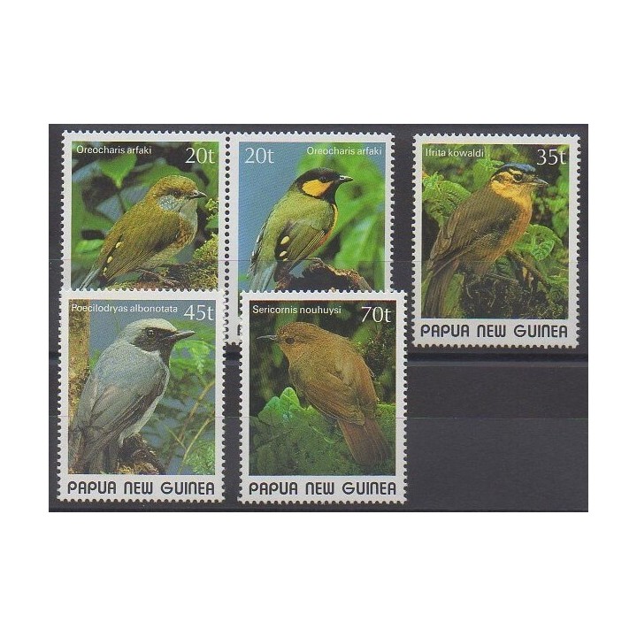 Stamps - Papua New Guinea - 1989 - Nb 591/595 - Birds