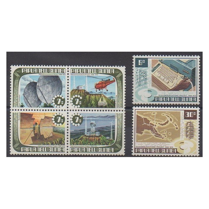 Timbres - Papouasie-Nouvelle-Guinée - 1973 - No 232/237 - Télécommunications