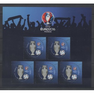 Timbres - France - Blocs et feuillets - 2016 - Bloc Euro UEFA avec vernis 3D - Football