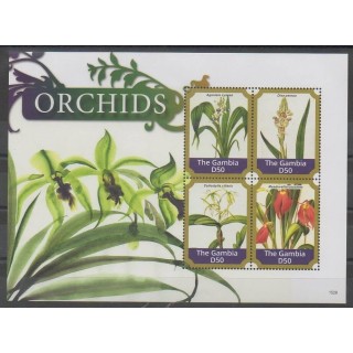 Timbres - Gambie - 2015 - No 5543/5546 - Orchidées