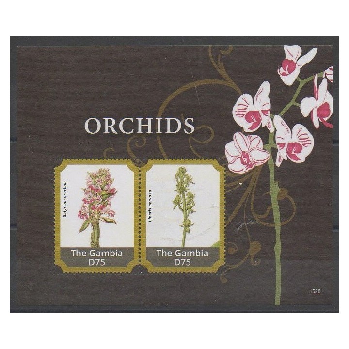 Timbres - Gambie - 2015 - No BF853 - Orchidées
