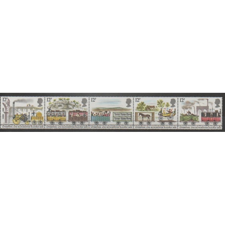 Stamps - Great Britain - 1980 - Nb 926/930 - Trains
