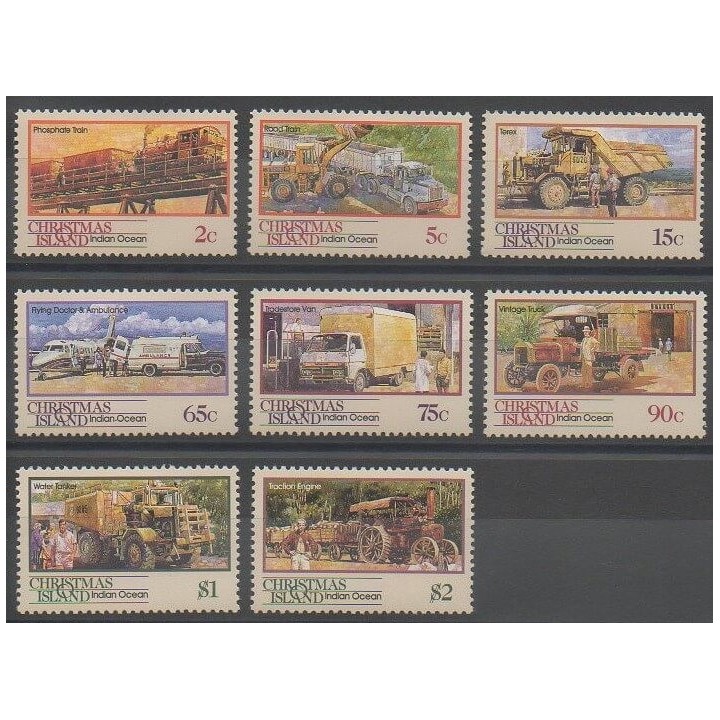 Timbres - Christmas (Iles) - 1990 - No 320/327 - Transports