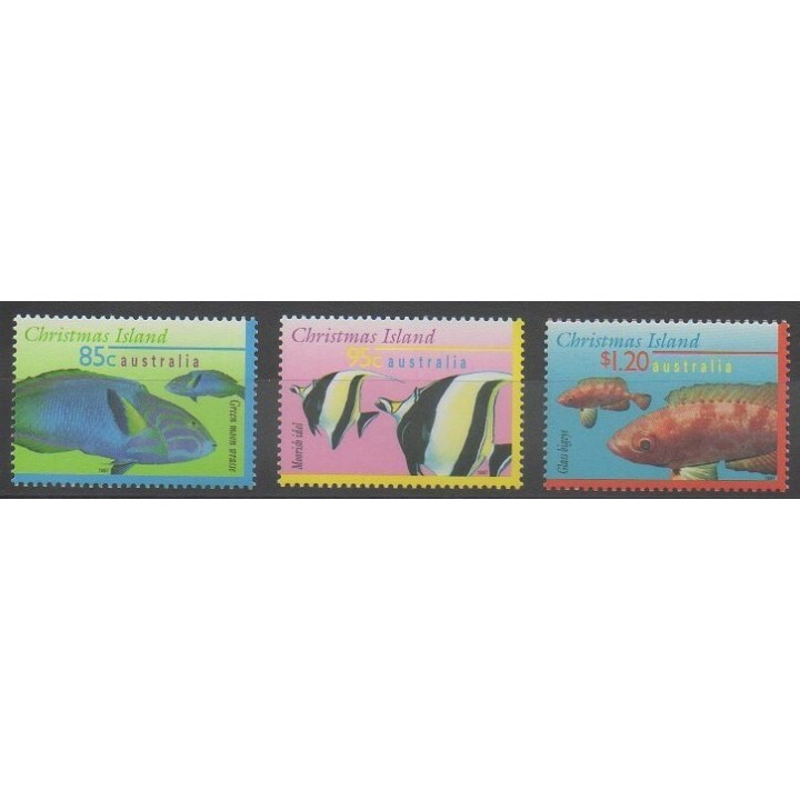 Timbres - Christmas (Iles) - 1997 - No 437/439 - Animaux marins