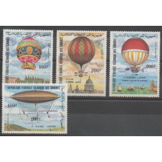 Stamps - Comoros - 1983 - Nb PA193/PA196 - Hot-air balloons - Airships