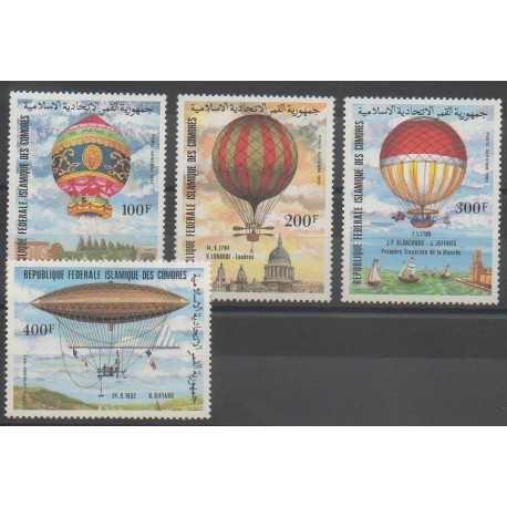 Comoros - 1983 - Nb PA193/PA196 - Hot-air balloons - Airships