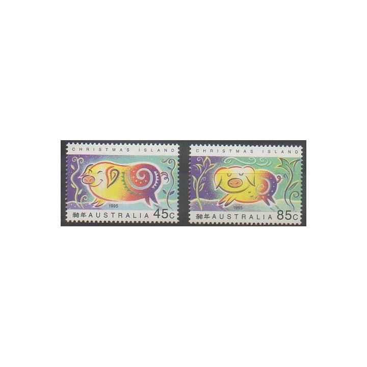 Timbres - Christmas (Iles) - 1995 - No 413/414 - Horoscope