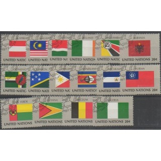 Stamps - United Nations (UN - New York) - 1982 - Nb 365/380 - Flags - Used