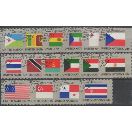 Nations Unies (ONU - New-York) - 1981 - No 341/356 - Drapeaux - Oblitérés