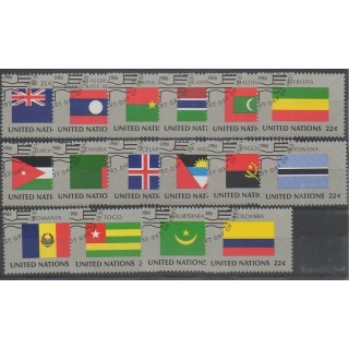 Stamps - United Nations (UN - New York) - 1986 - Nb 467/482 - Flags - Used