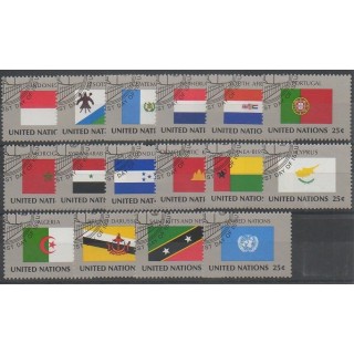 Stamps - United Nations (UN - New York) - 1989 - Nb 547/562 - Flags - Used