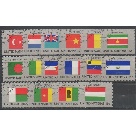 Nations Unies (ONU - New-York) - 1980 - No 316/331 - Drapeaux - Oblitérés