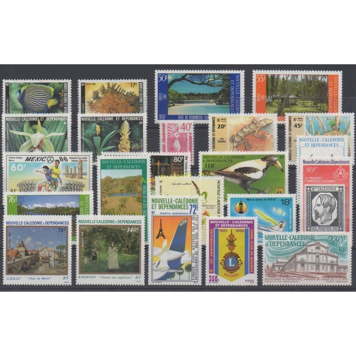 Timbres  - Nouvelle-Calédonie - Année complète - 1986 - No 512/530 et PA250/PA253