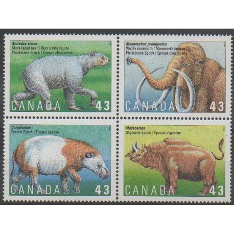 Canada - 1994 - No 1386/1389 - Animaux préhistoriques