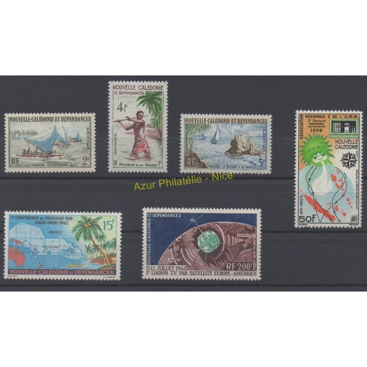Timbres  - Nouvelle-Calédonie - Année complète - 1962 - No 302/306 et PA73