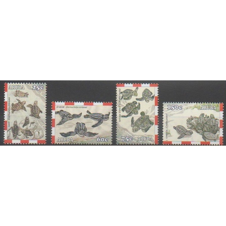 Stamps - Aruba (Netherlands Antilles) - 2003 - Nb 313/316 - Reptils - Endangered species - WWF