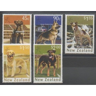 Timbres - Nouvelle-Zélande - 2006 - No 2216/2220 - Chiens
