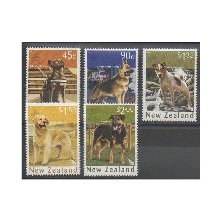 Timbres - Nouvelle-Zélande - 2006 - No 2216/2220 - Chiens