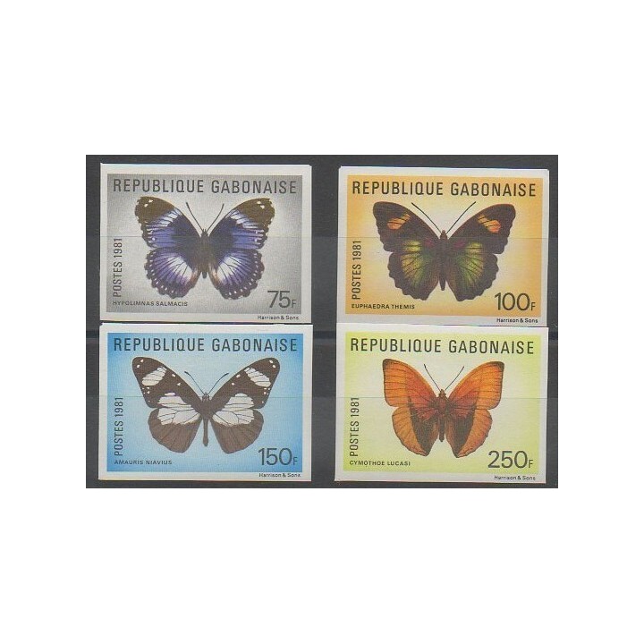 Timbres - Gabon - 1981 - No 474/477ND - Insectes