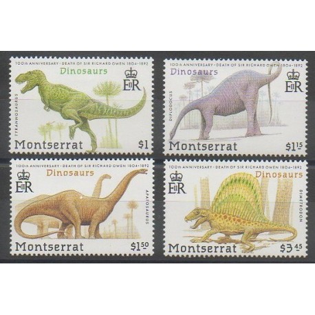 Montserrat - 1992 - Nb 780/783 - Prehistoric animals