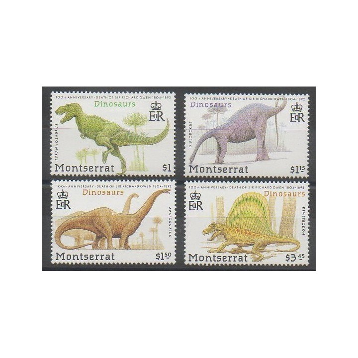 Stamps - Montserrat - 1992 - Nb 780/783 - Prehistoric animals