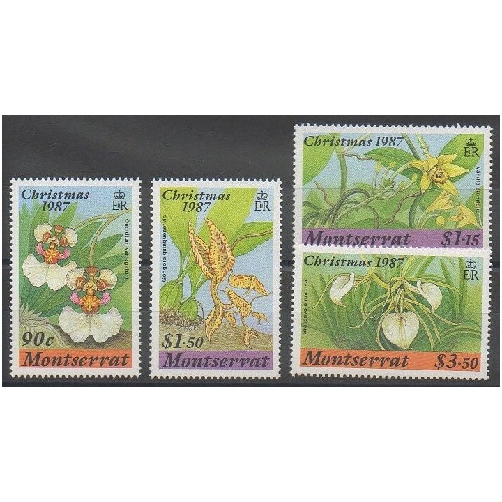 Timbres - Montserrat - 1987 - No 657/660 - Orchidées