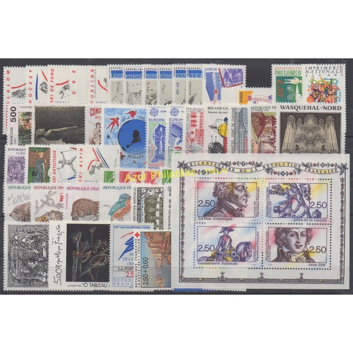 Timbres  - France - 1991 - No 2676/2735 et BF 13