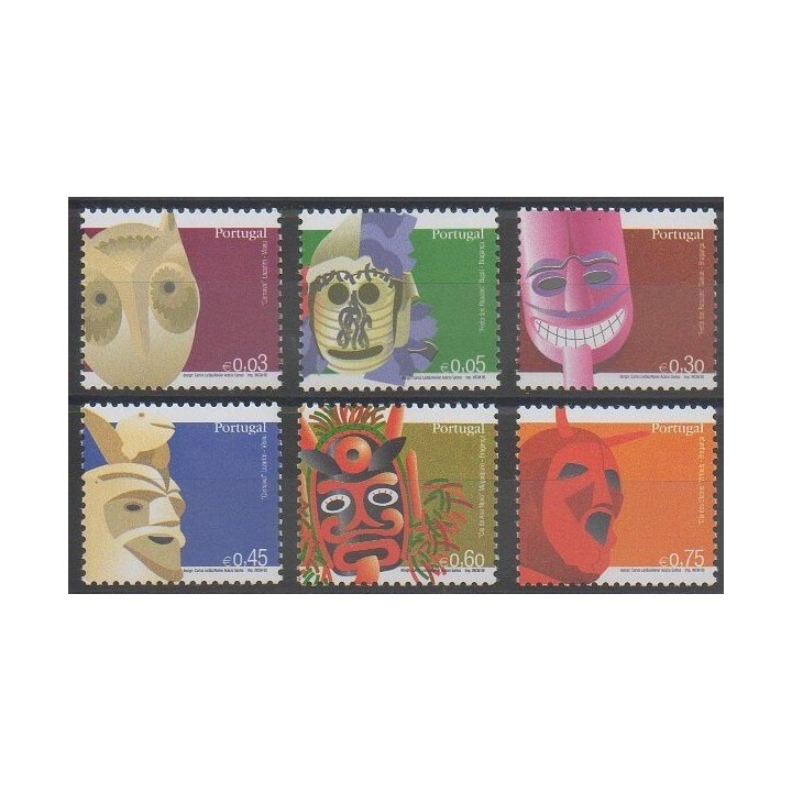 Timbres - Portugal - 2006 - No 3045/3050 - Masques ou carnaval
