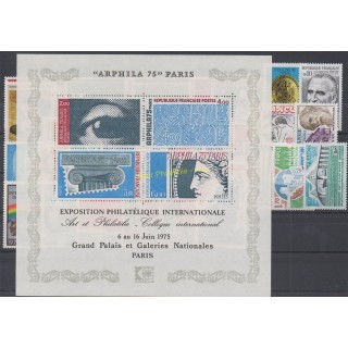 Timbres  - France - 1975 - No 1830/1862 et BF 7