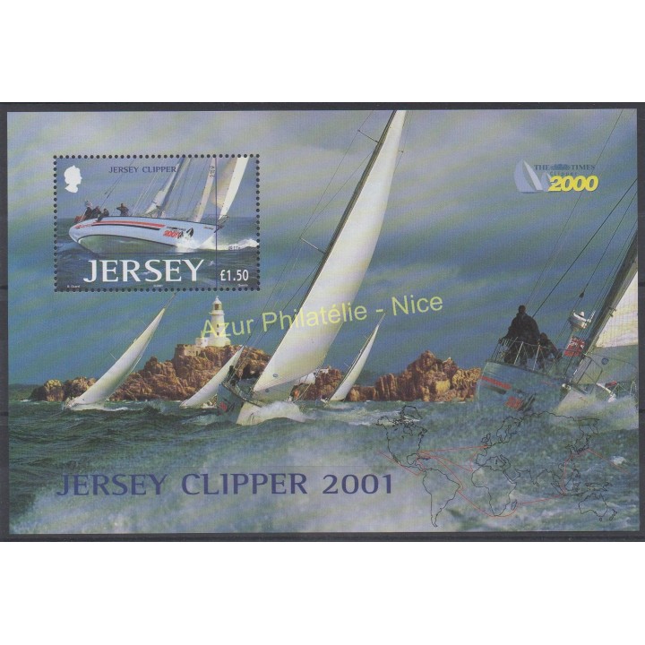 Timbres - Thème bateaux - Jersey - 2001 - No BF 39