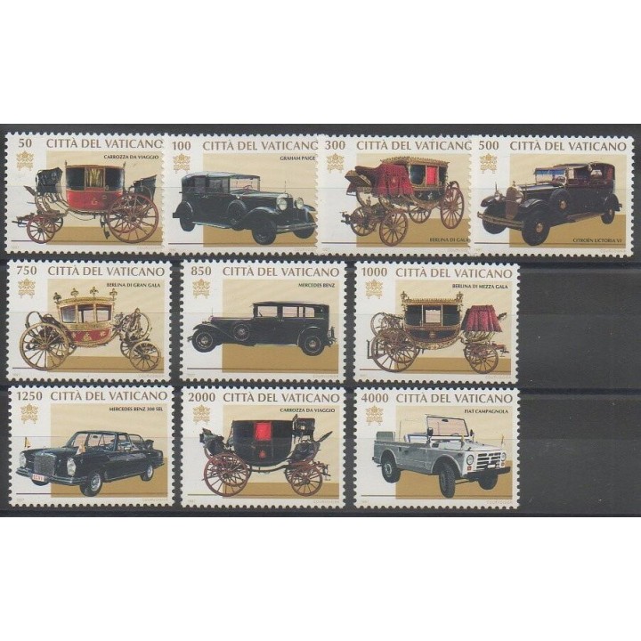 Timbres - Vatican - 1997 - No 1059/1068 - Voitures - Papauté
