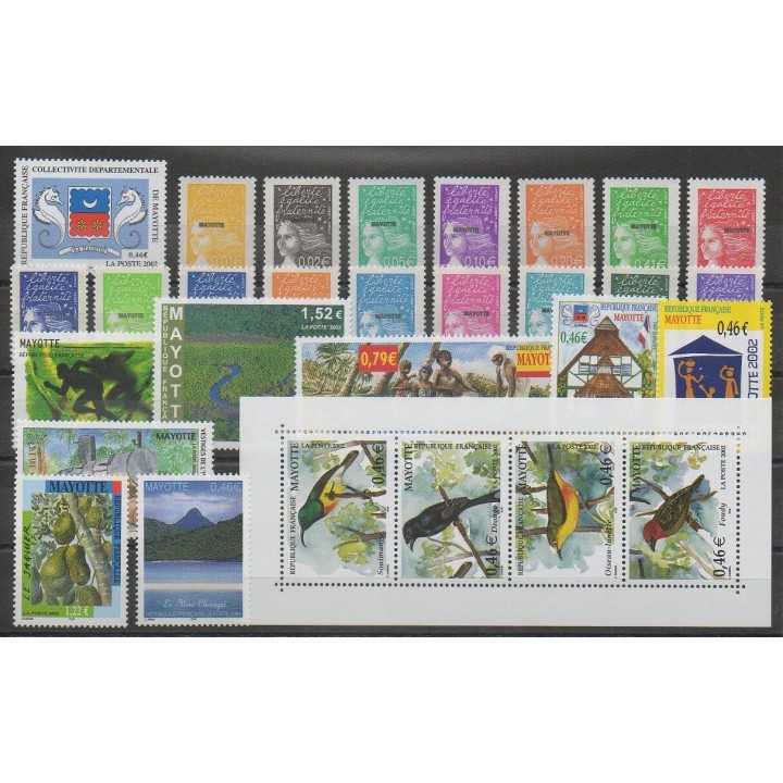 Timbres - Mayotte - Année complète - 2002 - No 111/139