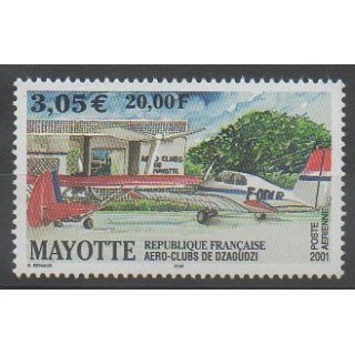 Timbres - Mayotte - Poste aérienne - 2001 - No PA5 - Aviation